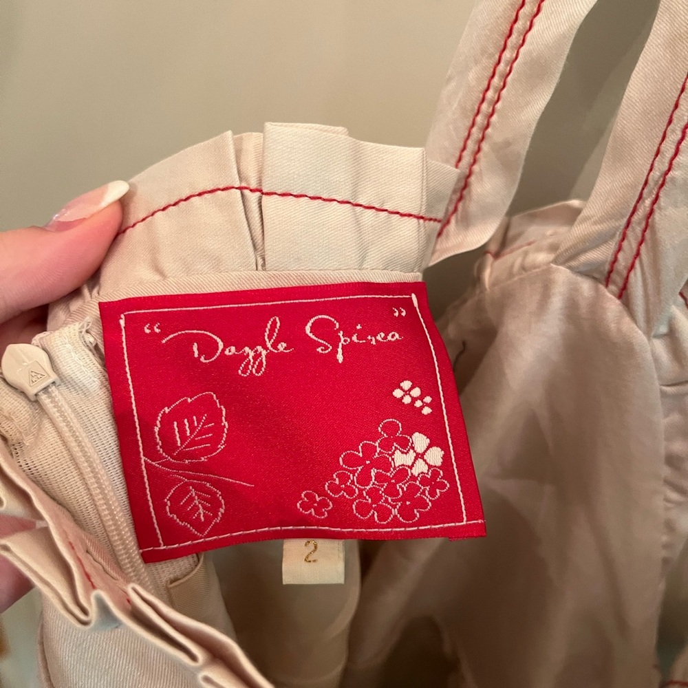 Super cute summer dress white with red trim size 2